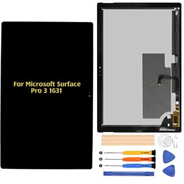 Imagem de A-MIND Tela de substituição para Microsoft Surface Pro 3 1631 V1.1 LTL120QL01 TOM12H20 Display LCD Touch Digitalizador, conjunto completo com kits de ferramentas de proteção e reparo de tela (preto)