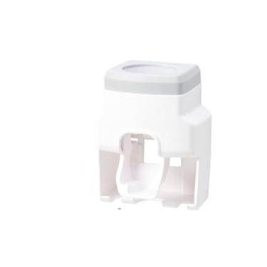 Imagem de Dispenser Aplicador Creme Dental Pasta Dente Suporte Escovas(CINZA)