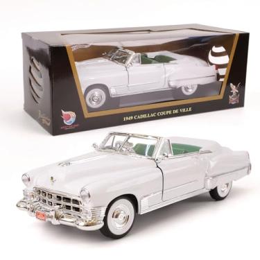 Imagem de LUCKY DIE CAST 1949 Cadillac Elvis 1/18 Scale Die-Cast Metal Model Car with Opening Doors & Display Case - Premium Classic Vintage Collectible Car for Kids Men and Teens (White)