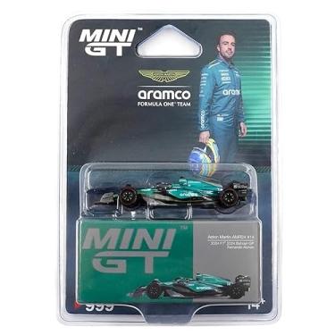 Imagem de Diecast Model Car Compatible with Mini GT 1:64 Aston Martin AMR24#14 Fernando Alonso 2024 F1 2024 Bahrain GP Limited Edition MGT00999