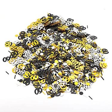 Imagem de Ainoli 1500 peças de números de aniversário, suprimentos de decoração de confete de mesa para festa de aniversário (60 anos)