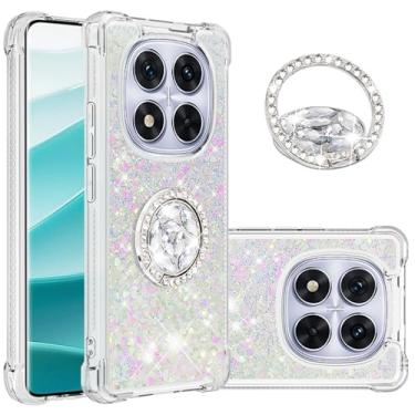 Imagem de Monwutong Capa Slim Fit para Xiaomi Redmi Note 14 Pro 5G, TPU macio com glitter líquido efeito areia movediça anel de silicone, capa de proteção de tela e câmera para Redmi Note 14 Pro 5G, WTZH