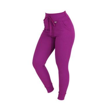 Imagem de Calça Feminina Ribana com Bolsos Jogger - Click Mais Bonita , Roxo