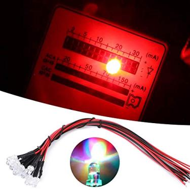 Imagem de Acouto Kit de Diodos Emissores de Luz Led Multicolorido Pré-fiado 50 Peças 12v Com Cabeça Redonda 5mm Piscante Brilhante Ideal para Diy e Eletrônicos