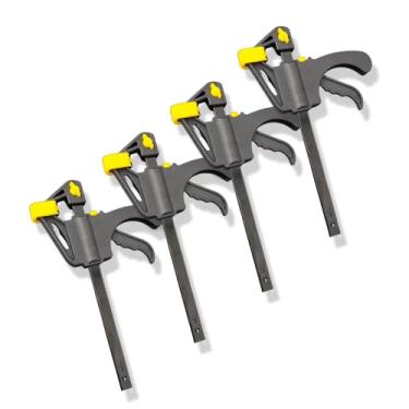 Imagem de Kit 4 Grampo Sargento Marceneiro Universal Aperto Rapido 6pol. 150mm Tipo F Aperto 63kg Fixação Forte