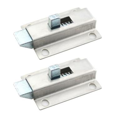 Imagem de ZYAMY 2 peças de parafuso de porta de segurança de aço inoxidável de 5 cm com mola trava de rebote automático para janela e trava de porta negativo para janelas, caixas de ferramentas
