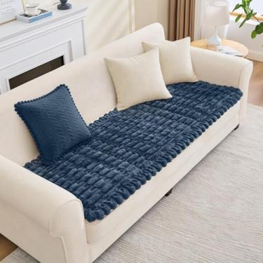 Imagem de Taque Capa de sofá para cães, antiderrapante e felpuda para sofá, compatível com animais de estimação, capas de sofá macias e grossas (azul berlim, 70 x 180 cm)