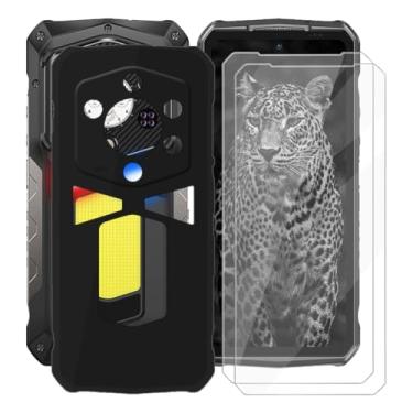 Imagem de AQGGIIXY Capa para celular Ulefone Armor 29 Ultra (6,7 polegadas) com 2 películas protetoras de tela de vidro temperado, capa de proteção preta resistente a arranhões de silicone ultra fino e macio