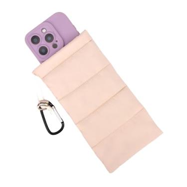 Imagem de Bolsa Térmica para Telemóvel com Mosquetão, Capa Protetora de Inverno Que Evita o Congelamento e o Sobreaquecimento Ideal para Campismo Trilhos e Ski (Bege)