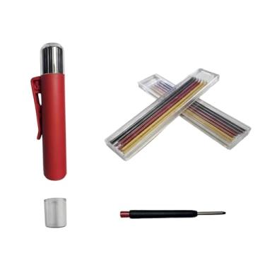 Imagem de WeiLaiKeQi Lápis de carpinteiro com ponta longa e furo profundo, leve, multiuso, conjunto de marcadores de ponta longa para desenho, Style D