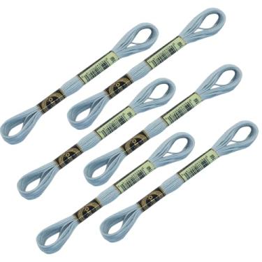 Imagem de Kemcatui 6 novelos de linha de bordado, fio de bordado de poliéster prateado para pulseira da amizade e fio de ponto cruz, itens essenciais de artesanato