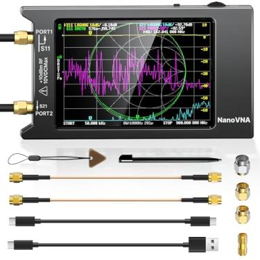 Imagem de AURSINC Analisador de Rede Vetorial Nanovna-H4 Atualizado, Mais Recente V4.3/V4.2 10Khz-1.5Ghz Hf Vhf Uhf 4 "Analisador de Antena com Tela de Toque de Rádio Amador, Medição de Parâmetros S, Swr, Fase,
