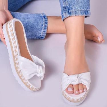 Imagem de Tamanco No Feminino Plataforma Original Entrega Rapida, Branco, 37