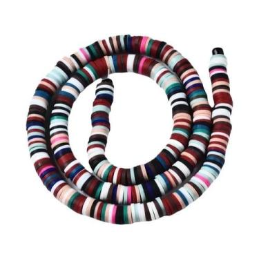 Imagem de Contas De Argila Polimérica Vermelho Laranja, Discos Planos Redondos H