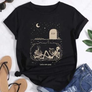 Imagem de Camisetas Femininas Retrô Estilo Gatinho Com Estampa Floral De Manga C