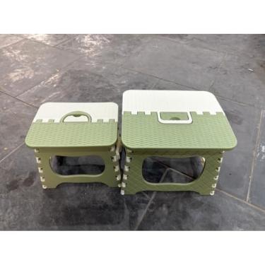 Imagem de Banqueta Banquinho Dobrável De Plástico Resistente Para Viagem(verde,Ifintil)