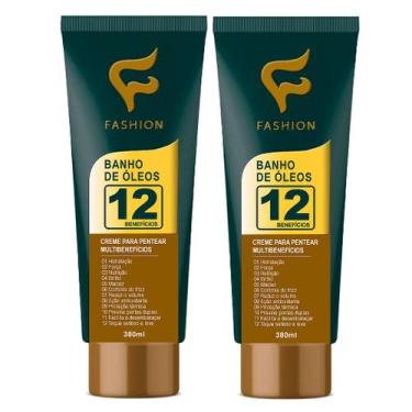 Imagem de Banho de Óleos Creme p/ Pentear 380ml Fashion  Kit 2 Bisnagas