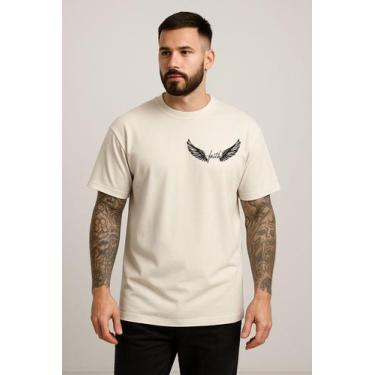 Imagem de Camiseta Masculina Minimal Frente Costas Jesus Cruz Camisa Visual Limp