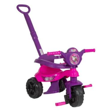 Imagem de Triciclo Infantil Para Crianças Bebê Velotrol Com Haste Removível Empu