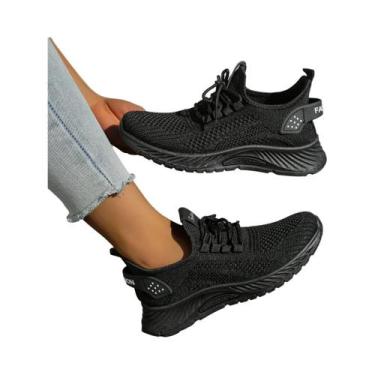 Imagem de Tênis Casuais Femininos 2025 Moda Lazer Esportiva Fly Knit Tendência O