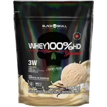 Imagem de Whey 100% HD Gourmet 900g Refil Black Skull Sabor Baunilha