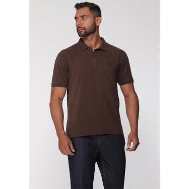 Imagem de Camisa Polo Guess Silk Gola Marrom-Masculino