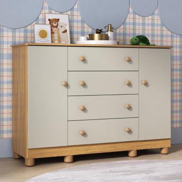Imagem de Cômoda Infantil 125cm 2 Portas e 4 Gavetas Allegra Multimóveis MP4445