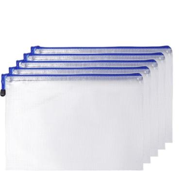 Imagem de Pasta organizadora de arquivos, bolsa de PVC, armazenamento de papel, organizadores de escritório, documentos, papelaria, pasta de arquivos, arquivos com zíper, material de escritório (branco)