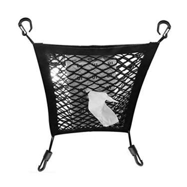 Imagem de Organizador de Malha para Carro Bolsa Rede na do Assento Barreira Crianças no Banco Trás Cão Estimação Armazenamento Porta Mãos Tecido Fácil Usar Econômico Espaço Universal a Maioria dos Veículos com