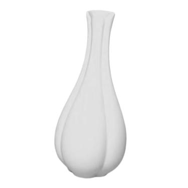 Imagem de KiBcsLic Vaso de flores para decoração de casa, peça central criativa e moderna, vaso de cerâmica imitando estilo nórdico para mesa de escritório, enfeite de, White S