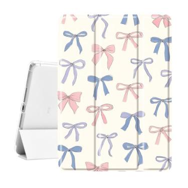Imagem de Idocolors Linda capa com laços de fita para iPad mini 6 de 8,3 polegadas, capa para tablet com dobra tripla com suporte para despertar/hibernar e lápis automático - Capa protetora vibrante para