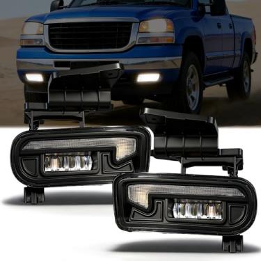 Imagem de SINYATO INDUST Conjunto de faróis de neblina compatível com Chevy Silverado 1500/2500/3500 1999-2002 - Kit de kit de farol de neblina dianteiro de ajuste direto (esquerda + direita) - Caixa ABS