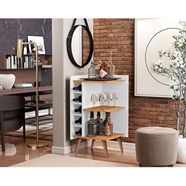 Imagem de Adega Aparador Decoração Rustica de Vinhos e Taças Gourmet (BRANCO NATURE)