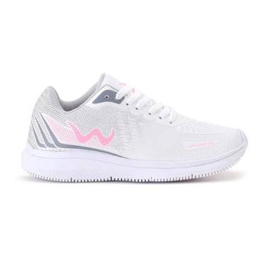 Imagem de Tênis Feminino e Masculino Para Caminhada Treino Academia e Dia a Dia (BRANCO PINK, BR, Adulto, Numérico, 36)