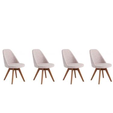 Imagem de Ki 4 Cadeiras Giratória Para Sala De Jantar-Linho Bege