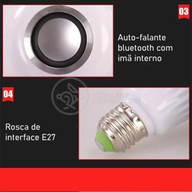 Imagem de Lâmpada Led 12W E27 Rgb Colorida Com Caixa De Som
