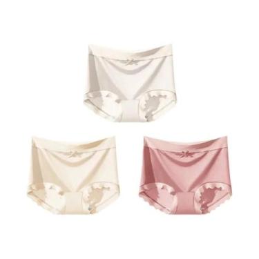 Imagem de Conjunto De 3 Calcinhas Sem Costura De Seda Gelada plus Size, Lingerie