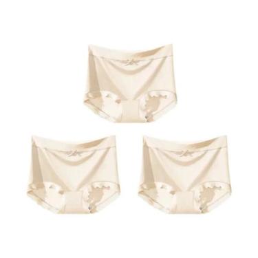 Imagem de Conjunto De 3 Calcinhas Sem Costura De Seda Gelada plus Size, Lingerie