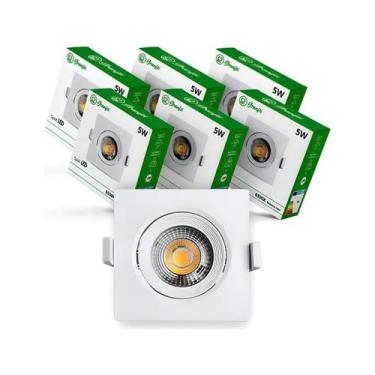Imagem de Kit 5 Luminária Spot Led 5W Embutir Quadrado Bivolt - granfei