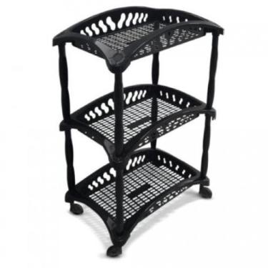 Imagem de Fruteira 3 Andares Com Cesto Plástico Desmontável Cozinha - Arqplast