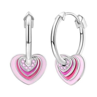 Imagem de Brincos De Argola Em Prata Esterlina 925 Com Cristal Starlight E Desig