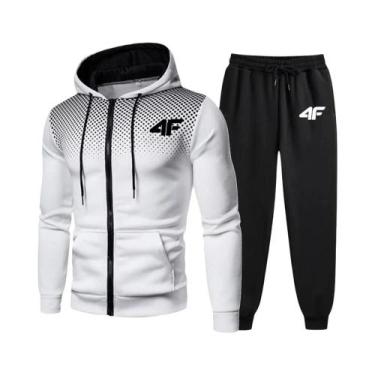 Imagem de Conjunto Esportivo Masculino Casual Com Moletom Com Capuz E Calças De 