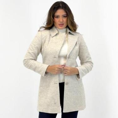 Imagem de Casaco Malise 7/8 Mesclado em Lã Batida Feminino-Feminino