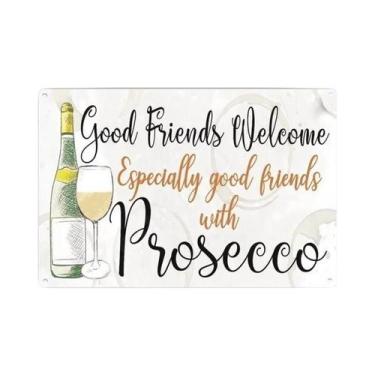 Imagem de Placa De Metal Vintage Prosecco: Decoração Para Pub E Bar, Arte De Par