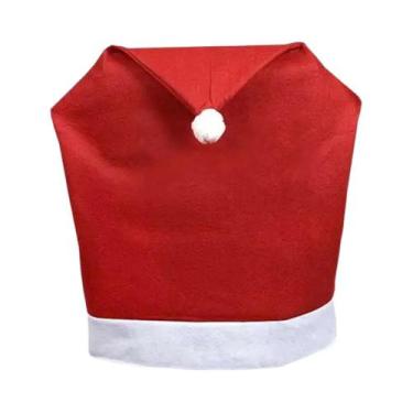 Imagem de Capa De Cadeira De Natal Vermelha Em Tecido Não Tecido Para Decoração 
