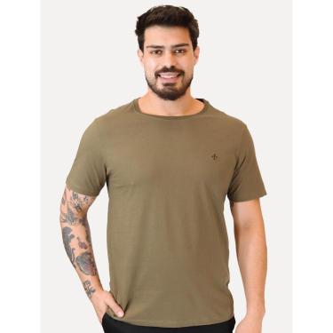 Imagem de Camiseta Dudalina Masculina Essentials Modal Logo Marrom Médio-Masculino