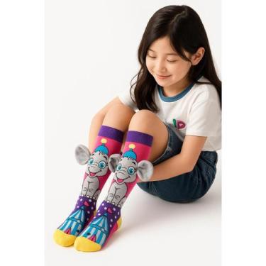Imagem de Meia Maluca Infantil 3d Personagens Colorida Cano Alto Top - UNIVERSO 