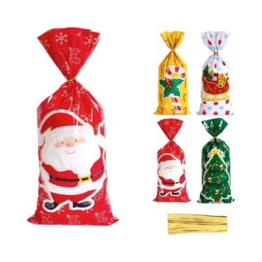Imagem de Sacolas De Doces De Natal Embalagem De Biscoitos Do Papai Noel 25 50 1