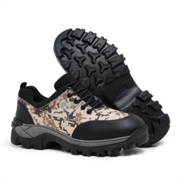 Imagem de Tenis Bota Masculino Cano Baixo Robusto Confortável Antiderrapante Tra