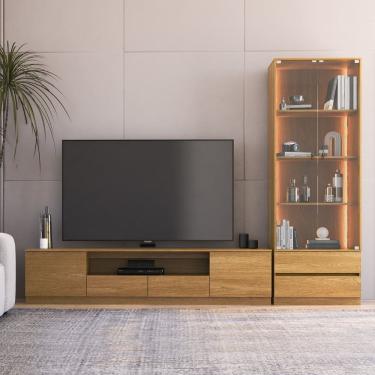 Imagem de Estante para Tv 84 Polegadas com Led Liz Yescasa Carvalho